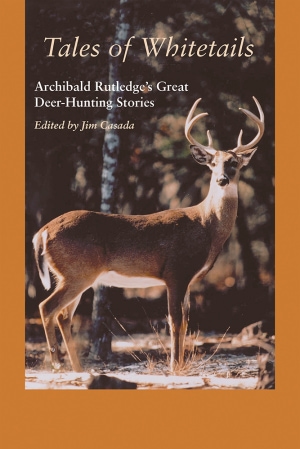 Photograph of a deer looking toward the camera in an orange border. Light orange title and editor name and white subtitle above.