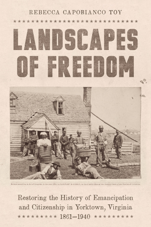 Inset sepia photograph of Black people in front of a house. Brown author name and title above the photo, brown subtitle below.