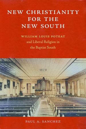 Inside of a church centered over an orange background. White title at top, white author name at bottom.