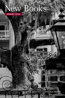 Spring 2024 new books catalog featuring black and white photo of an old oak tree with Spanish moss in front of an old Southern house with balconies.